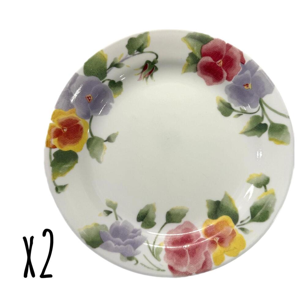 Set of 2 Corelle Summer Blush Ceramic 7.25” Salad / Dessert Plates